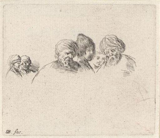 Six heads of men