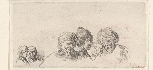 Six heads of men