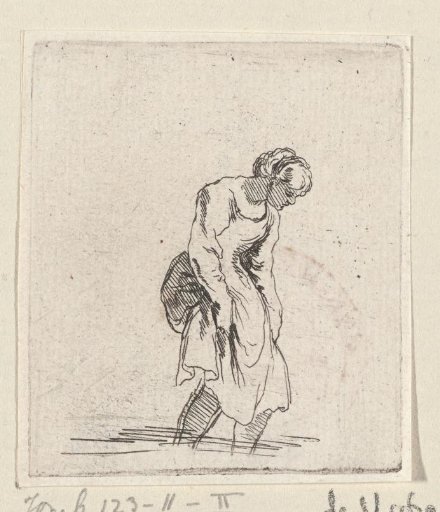 Woman bathing her feet