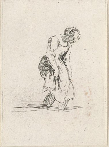 Woman bathing her feet
