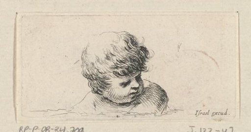Head of a child, looking down to the right