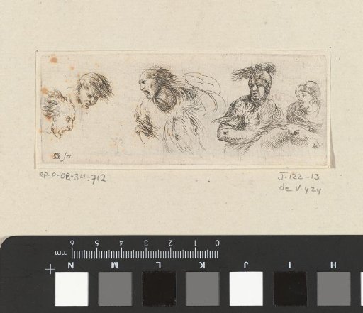 Study of five fighting figures