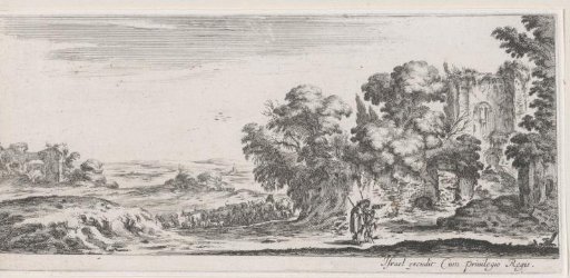 Two pilgrims at a ruin