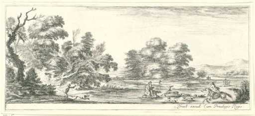 Landscape with a deer hunt