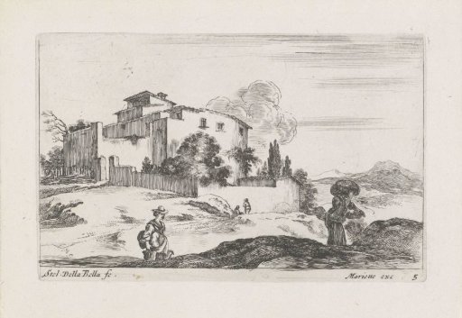 Landscape with two women and a house