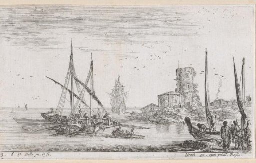 Ships off the coast