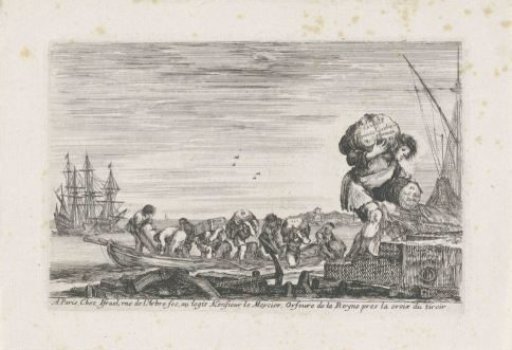 Title page with dockworkers unloading a boat