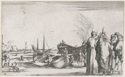 Men in conversation on the quay