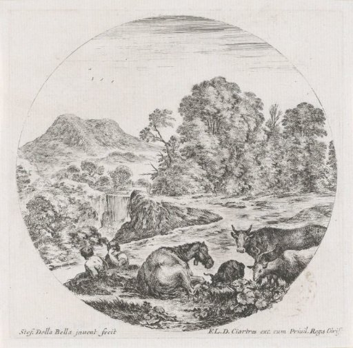 Two Shepherds with Flock in a Landscape