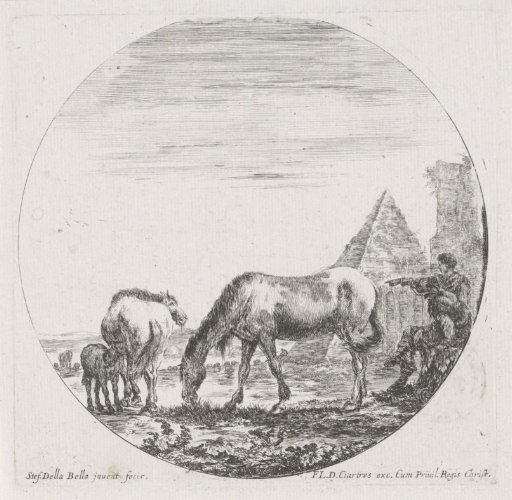 Grazing Horses near the Pyramid of Cestius