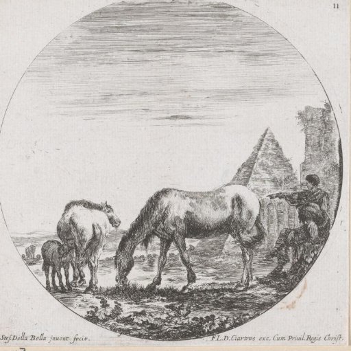 Grazing Horses near the Pyramid of Cestius