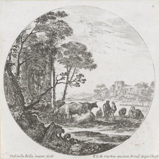 Landscape with Flock and Corinthian Capital