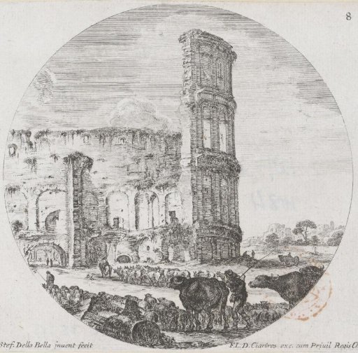 Herds of Cows and Sheep before the Colosseum