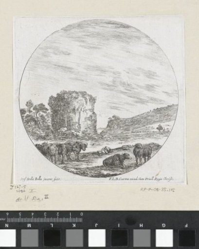 Cattle near Ruins of an Ancient Temple