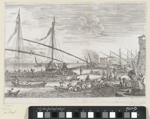 Ships and boats in the harbour of Livorno