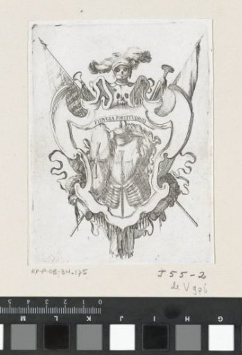 Cartouche with armor