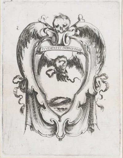 Cartouche with eagle with snake in its claws