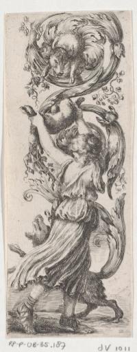 Ornament with girl seen from behind