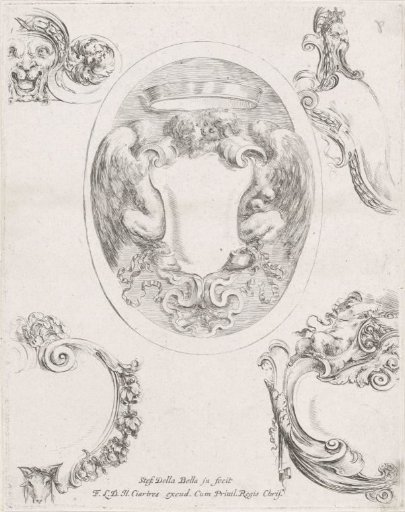 Four cartouches and a mask