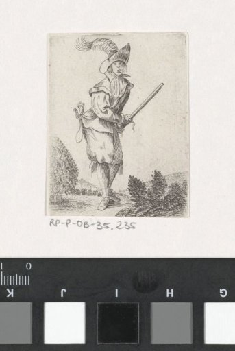 Gentleman with staff in a landscape