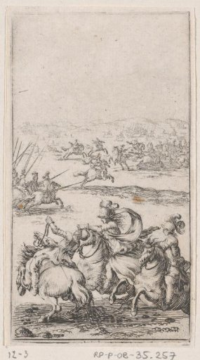 Three soldiers on horseback