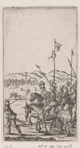 Marching soldiers on horseback