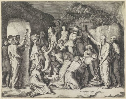 Moses commands the Israelites to gather manna and Moses strikes water from the rock