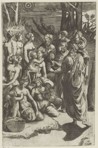 Group of figures under a star