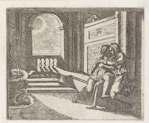 Abimelech sees Isaac caressing Rebekah