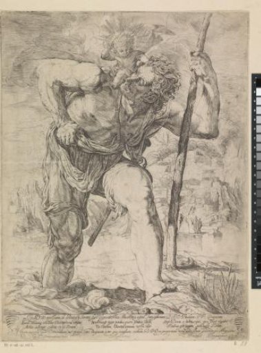 Saint Christopher with the Christ Child on his shoulder