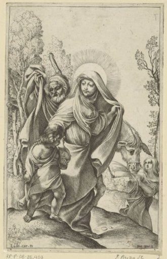 Holy Family on the return journey from Egypt