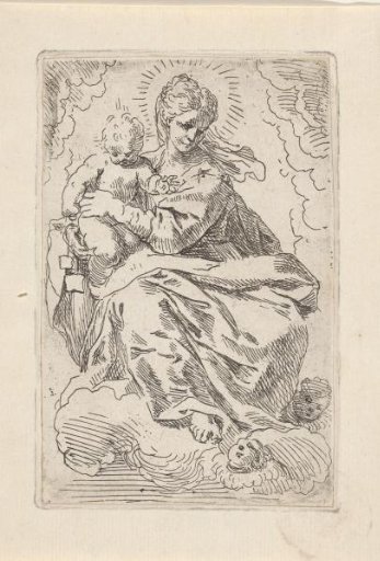 Mary with Child on Cloud