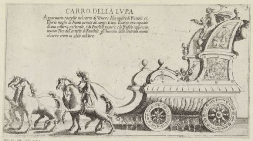 Triumphal car of the Sienese district Lupa