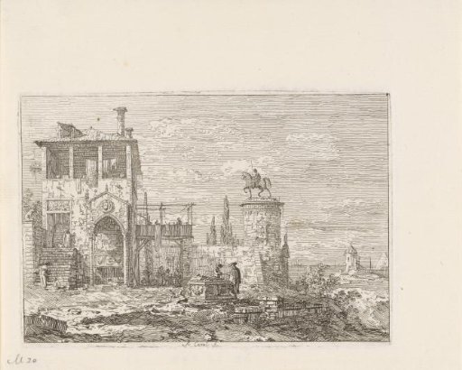 Square with an equestrian statue
