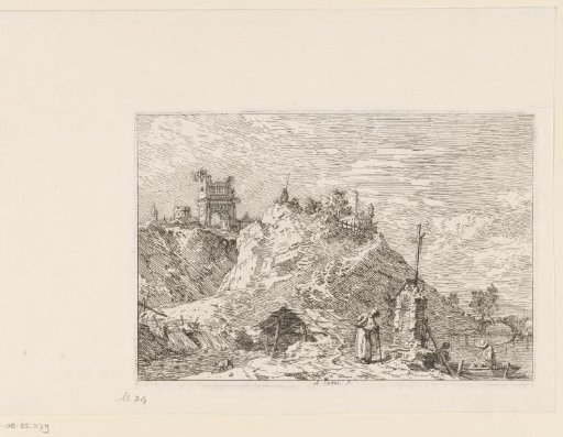 Landscape with a praying pilgrim