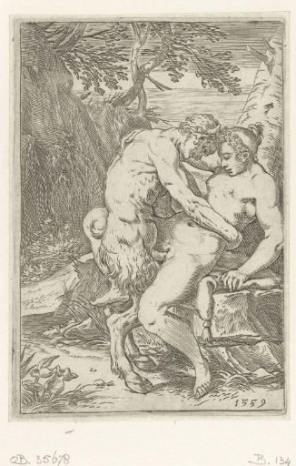 Satyr Engaging in Love with a Nymph