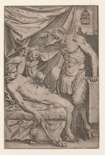 Nymph and Satyr with a Plumb Line