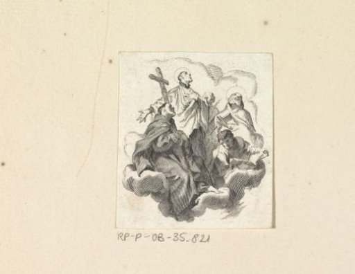 Group of saints on clouds