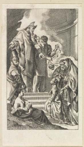 Girl led before a priest