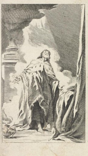 Man in a wide cloak with open arms