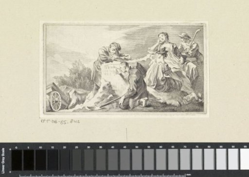 Pastoral scene with the discovery of an ancient inscription
