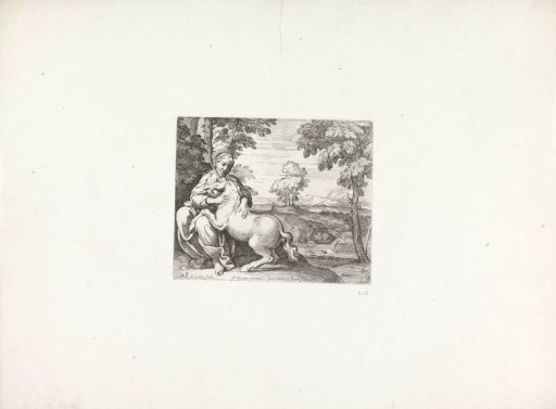Maid with a unicorn
