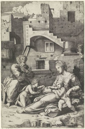 Holy Family with the Young John the Baptist in Front of a Ruined Building