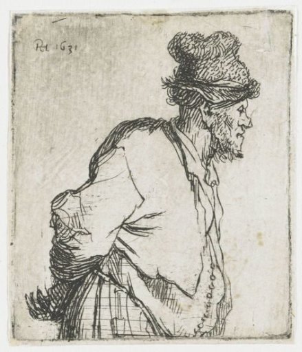Peasant with his hands behind his back