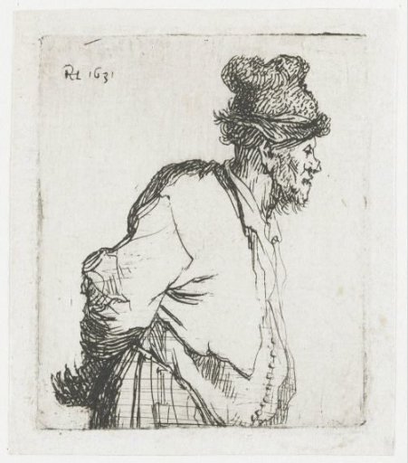 Peasant with his hands behind his back