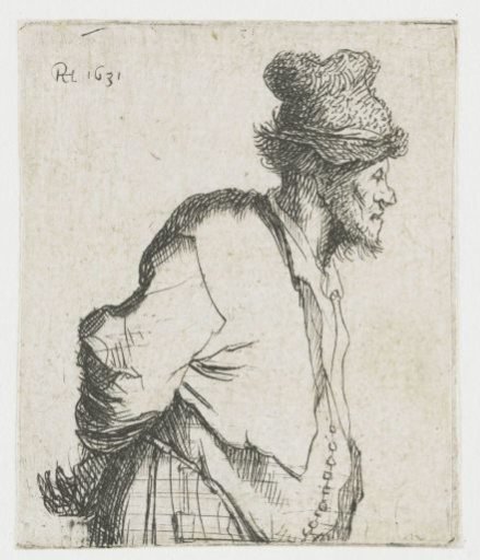 Peasant with his hands behind his back