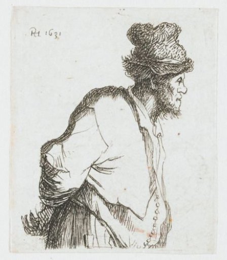 Peasant with his hands behind his back