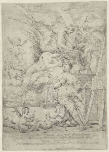 Woman Painting among Angels (Personification of Painting)