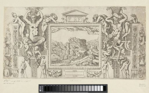 Mountain landscape with frame