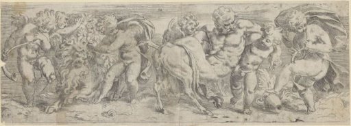 Drunken Satyr and Putti